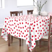 1.5" polka dot scatter - red on white