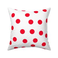 1.5" polka dot scatter - red on white