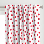 1.5" polka dot scatter - red on white