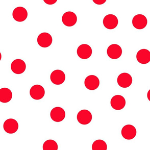 1.5" polka dot scatter - red on white