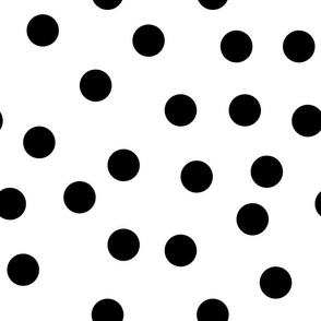 1.5" polka dot scatter - black on white