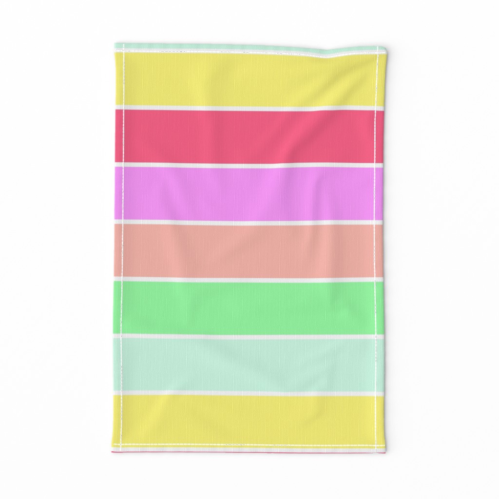 Pastel Rainbow Sorbet Horizontal Deck Chair Stripes