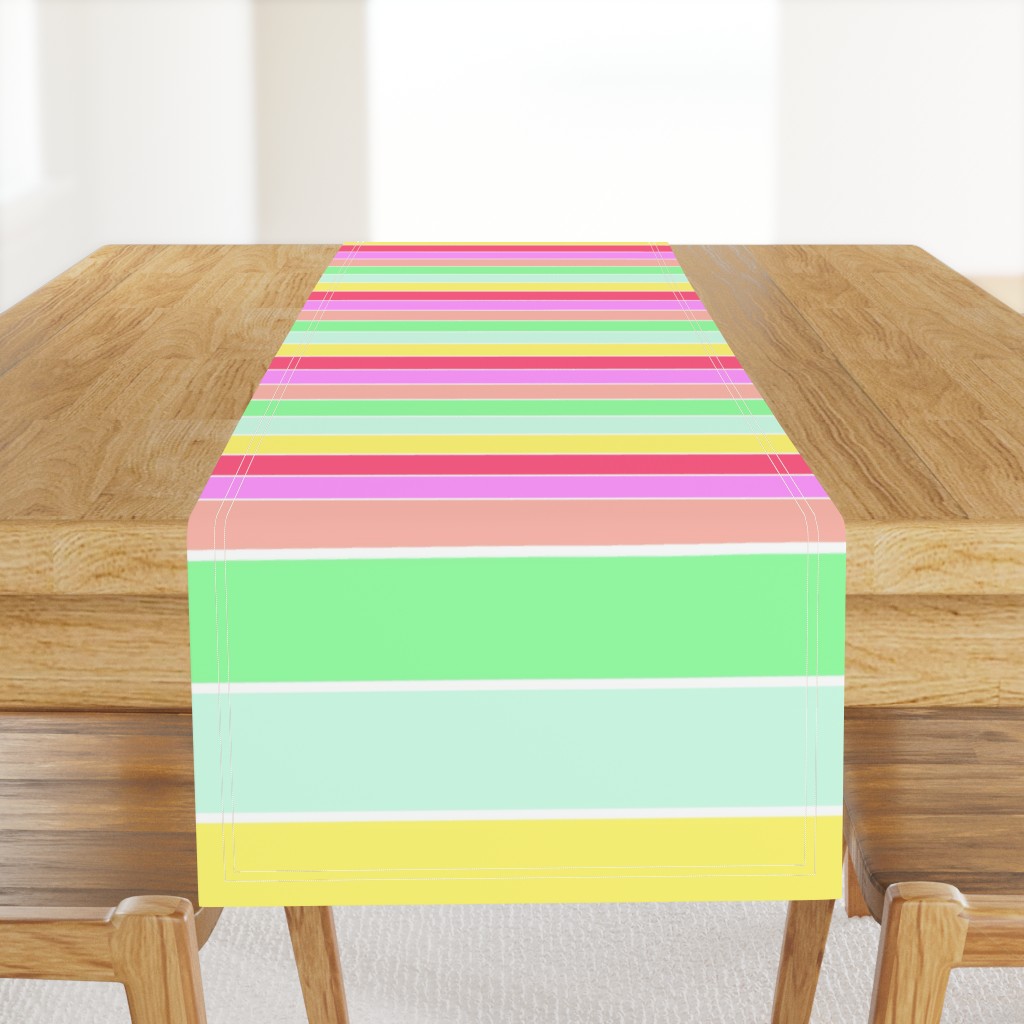 Pastel Rainbow Sorbet Horizontal Deck Chair Stripes