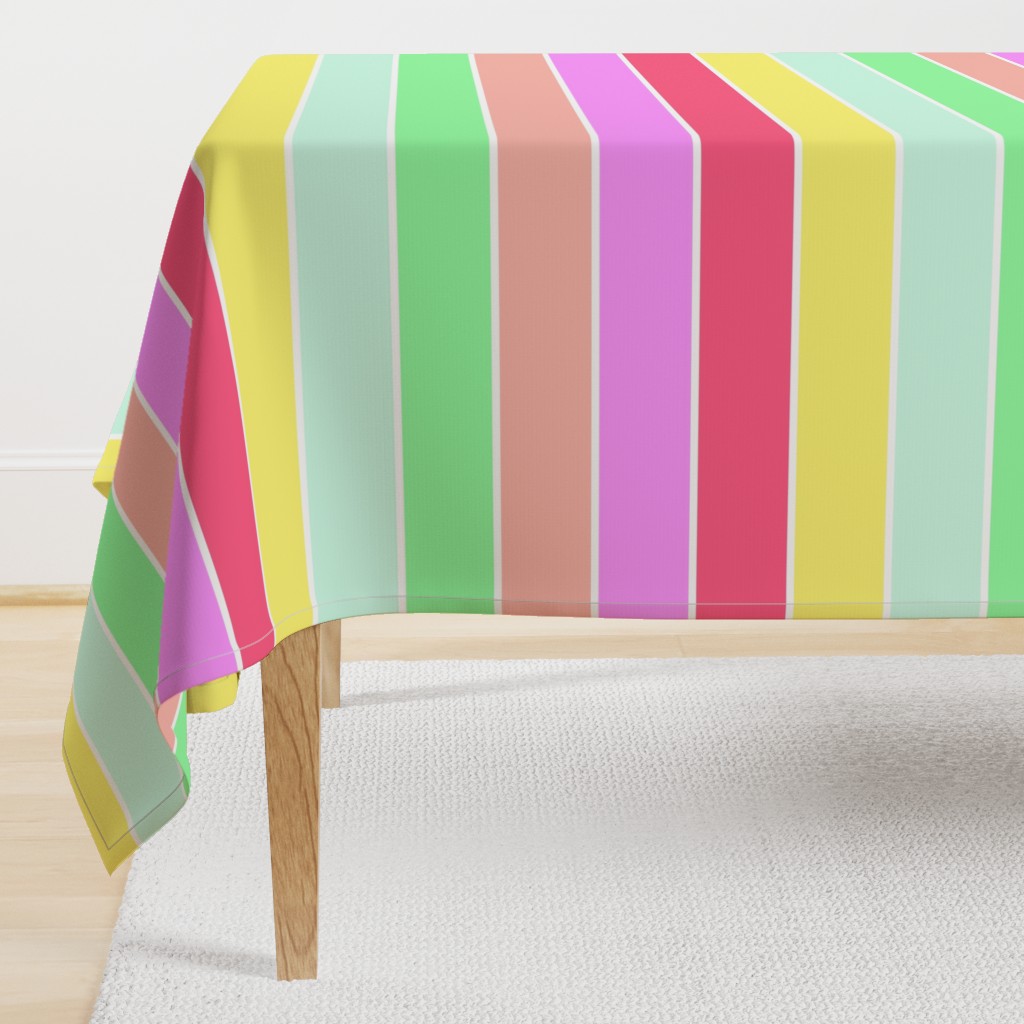 Pastel Rainbow Sorbet Horizontal Deck Chair Stripes