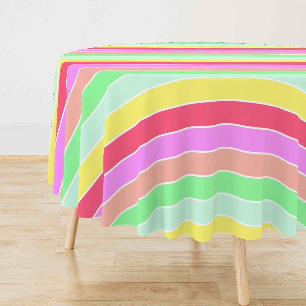 Pastel Rainbow Sorbet Horizontal Deck Chair Stripes