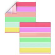 Pastel Rainbow Sorbet Horizontal Deck Chair Stripes