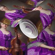 Marie Antoinette inspired princesses purple gowns lace baroque victorian beautiful lady woman beauty pouf Bouffant bows violins violinists musicians portraits ballgowns flowers floral rococo  elegant gothic lolita egl 18th  century neoclassical  historica