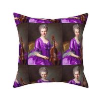 Marie Antoinette inspired princesses purple gowns lace baroque victorian beautiful lady woman beauty pouf Bouffant bows violins violinists musicians portraits ballgowns flowers floral rococo  elegant gothic lolita egl 18th  century neoclassical  historica