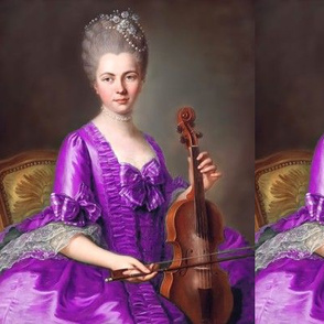 Marie Antoinette inspired princesses purple gowns lace baroque victorian beautiful lady woman beauty pouf Bouffant bows violins violinists musicians portraits ballgowns flowers floral rococo  elegant gothic lolita egl 18th  century neoclassical  historica