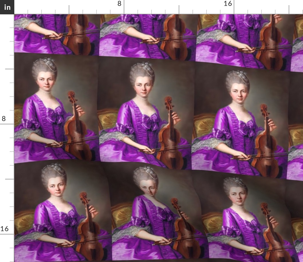 Marie Antoinette inspired princesses purple gowns lace baroque victorian beautiful lady woman beauty pouf Bouffant bows violins violinists musicians portraits ballgowns flowers floral rococo  elegant gothic lolita egl 18th  century neoclassical  historica