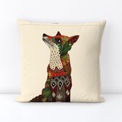 fox love cream 18 inch pillow panel