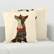 fox love cream 18 inch pillow panel