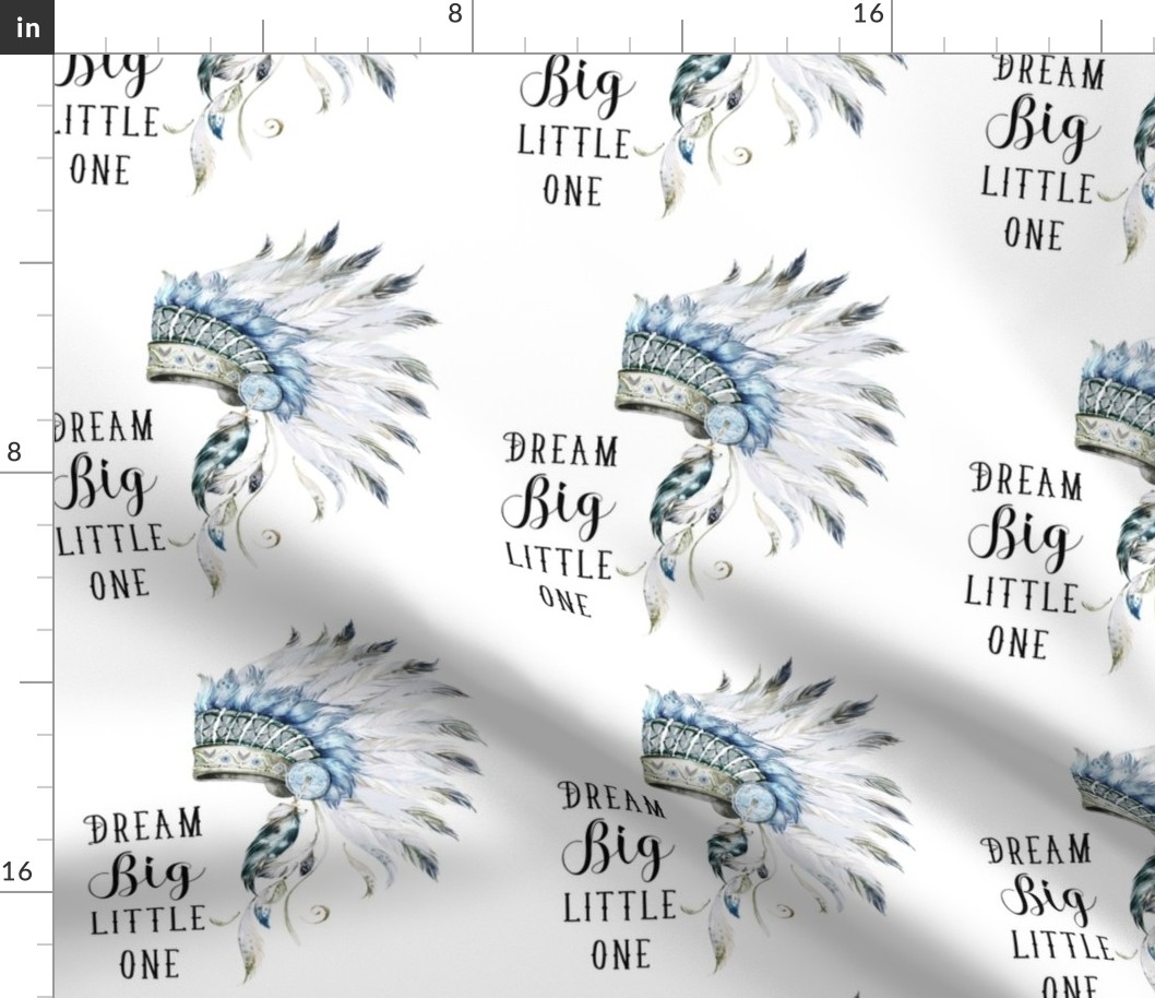 8" Quilting Block Dream Big Little One Boys Headdress