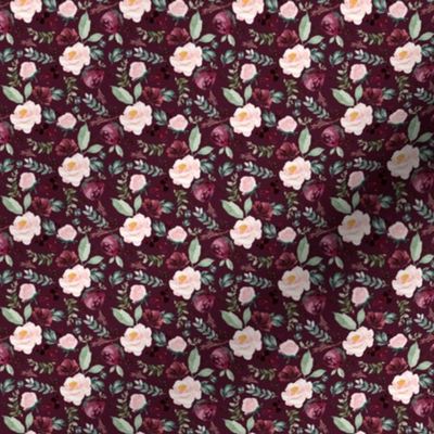 2" Wild at Heart Florals _ Dark Crimson