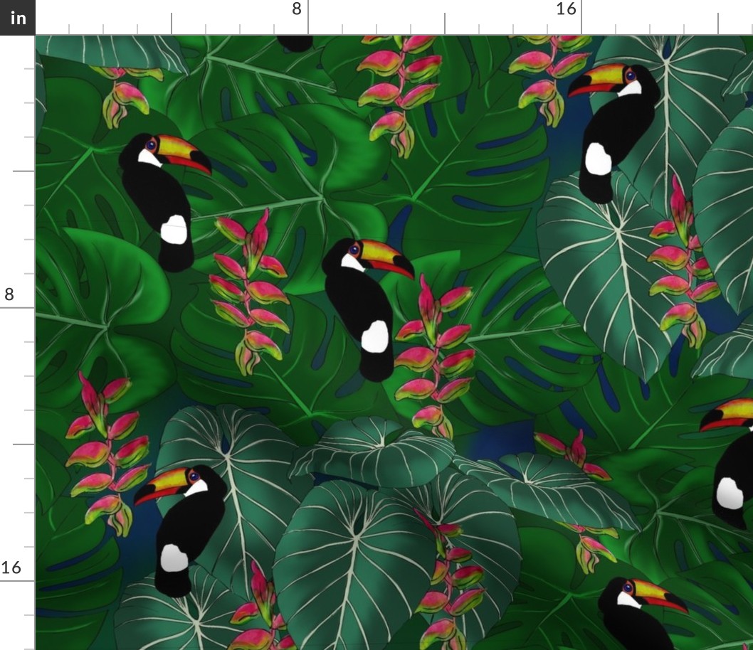 TOUCANS ON EMERALD