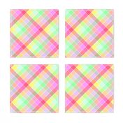 Pastel Rainbow Tablecloth Diagonal Check