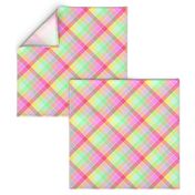 Pastel Rainbow Tablecloth Diagonal Check