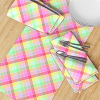 Pastel Rainbow Tablecloth Diagonal Check