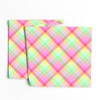 Pastel Rainbow Tablecloth Diagonal Check