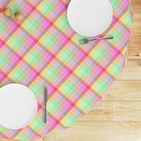 Pastel Rainbow Tablecloth Diagonal Check