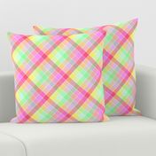 Pastel Rainbow Tablecloth Diagonal Check