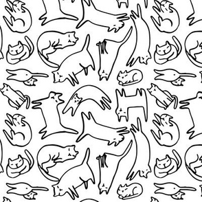 Funny sketchy cats pattern