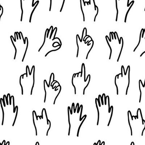 Cartoon people's hands pattern