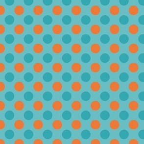 Orange & Aqua Polka Dot 