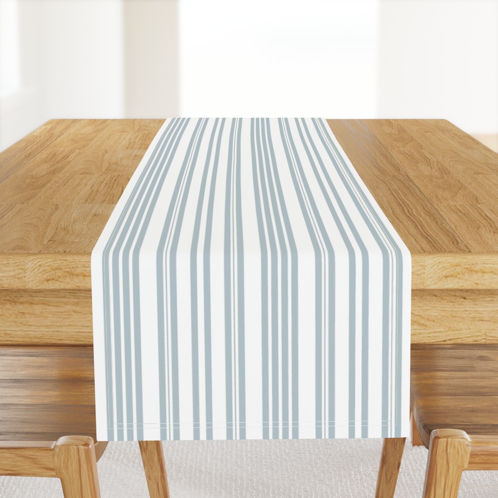 Pale Blue Ticking Stripes 