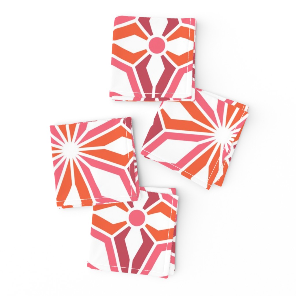 Nordic Star & Starbursts geometrics red orange