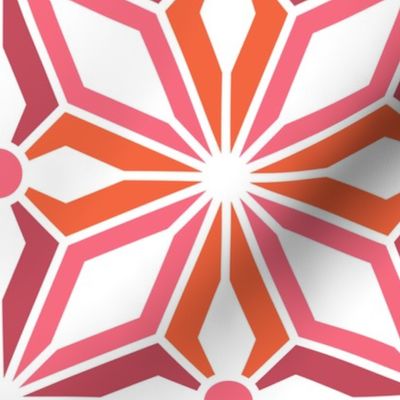 Nordic Star & Starbursts geometrics red orange