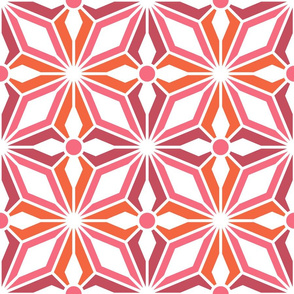 Nordic Star & Starbursts geometrics red orange