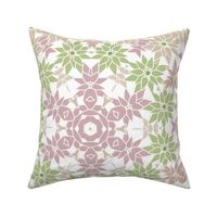 pink beige green abstract flowers retro
