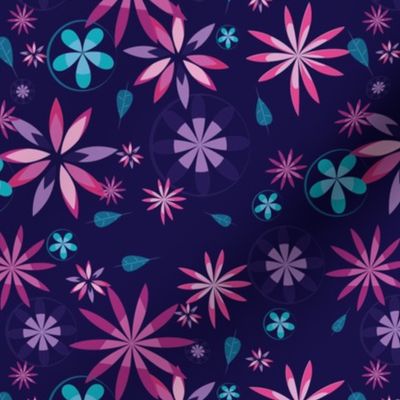 Circles of Daisies - Dark Purple