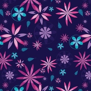 Circles of Daisies - Dark Purple