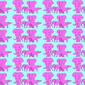 Pink Elephants on Turquoise
