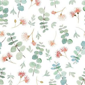 Eucalyptus scatter - mint and coral