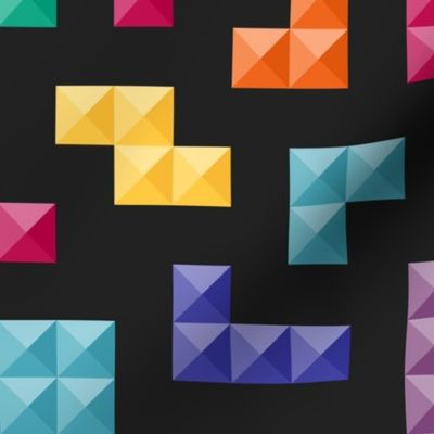 Game Tetris 3D bricks black Wallpaper