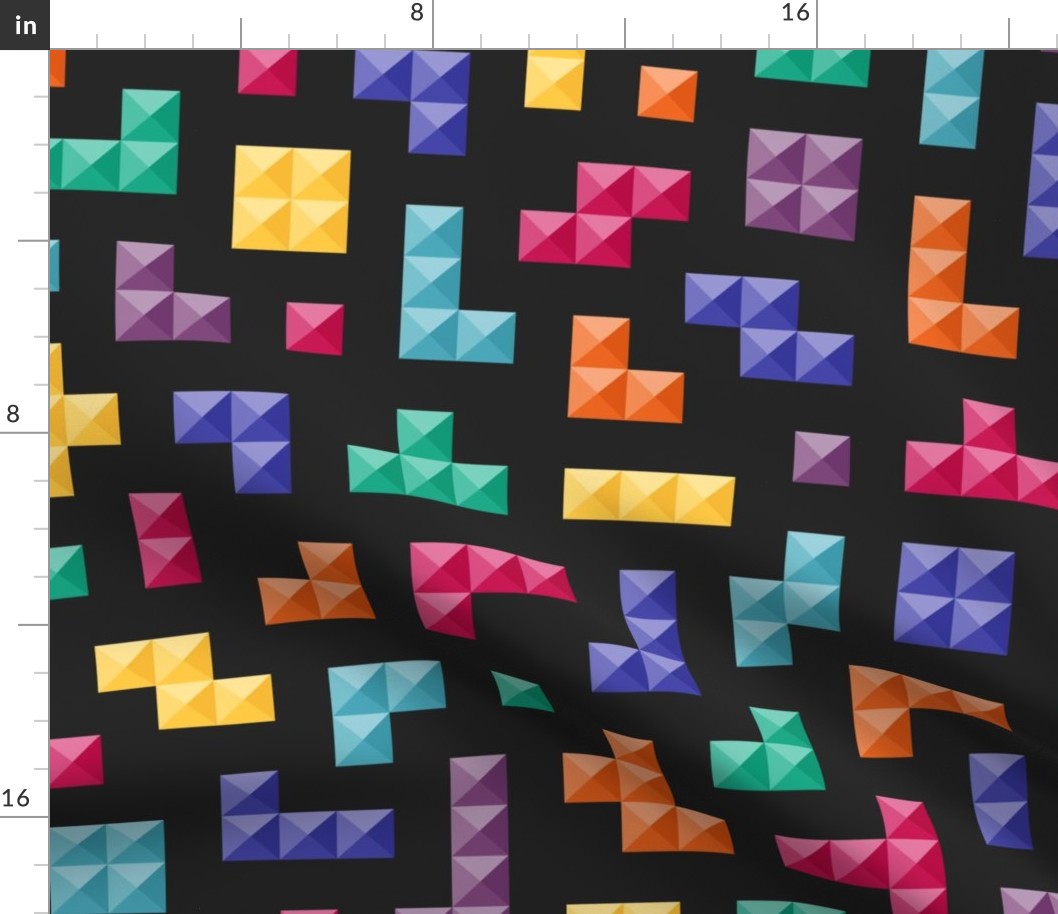 Game Tetris 3D bricks black Wallpaper