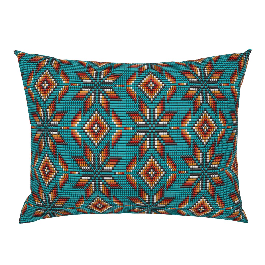 Aztec beaded 3D kilim motif