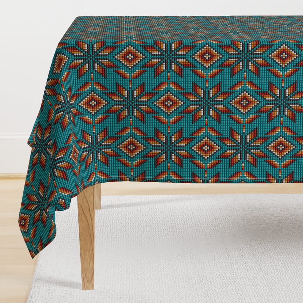 Aztec beaded 3D kilim motif