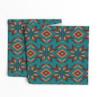 Aztec beaded 3D kilim motif