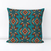 Aztec beaded 3D kilim motif