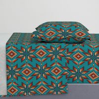 Aztec beaded 3D kilim motif