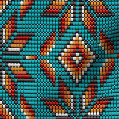 Aztec beaded 3D kilim motif