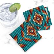 Aztec beaded 3D kilim motif