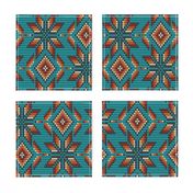 Aztec beaded 3D kilim motif