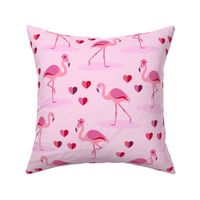 Valentine's Day Pink Flamingos in Love