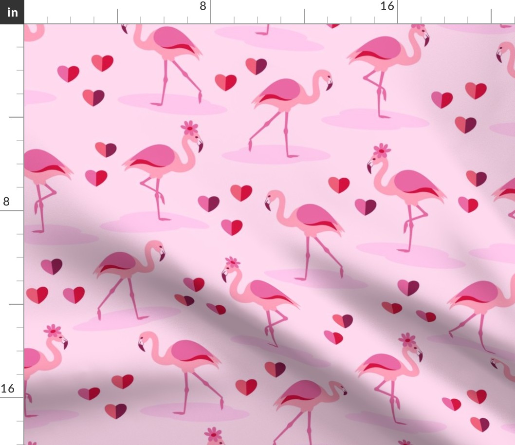 Valentine's Day Pink Flamingos in Love