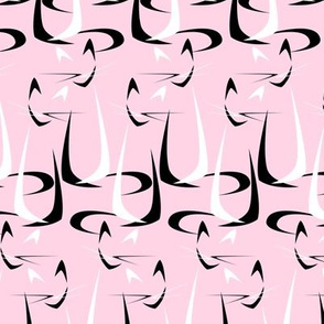 Abstract Boomerang Cats on Pink